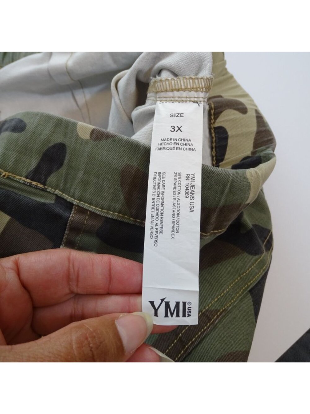 YMI Women Camo Pull-On High Rise Crop Pants Green Size 3X Streetwear Utility - Picture 7 of 16